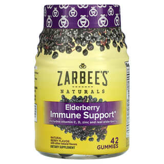 Zarbee's, Elderberry Immune Support, Natural Berry, 42 Gummies