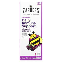 Zarbee's, Black Elderberry Syrup, With Real Elderberry, Vitamin C and Zinc, For Children 2 Years +, 4 fl oz (118 ml)
