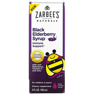 Zarbee's, Jarabe de saúco negro con saúco real, vitamina C y zinc, Para niños de 2 años en adelante, 118 ml (4 oz. Líq.)