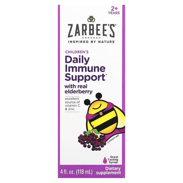 Zarbee's, Children's Daily Immune Support, With Real Elderberry, 2+ Years, 4 fl oz (118 ml)