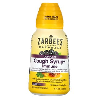 Zarbee's, Jarabe para la tos completo + apoyo inmunitario, bayas naturales, 236 ml (8 oz. liq.)
