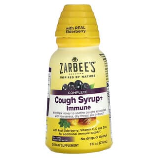 Zarbee's, 咳嗽緩解糖漿+抵抗，天然漿果味，8 液體盎司(236毫升)
