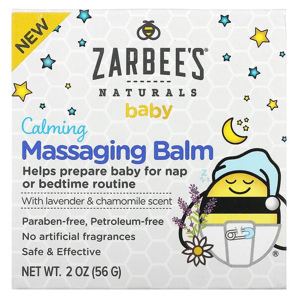 Zarbee's, Baby, Calming Massaging Balm with Lavender & Chamomile Scent, 2 oz (56 g)