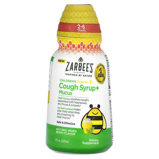 Zarbee's, チルドレンズデイタイム、Cough Syrup + Mucus、2～6歳、天然ミックスベリー味、236ml（8液量オンス）