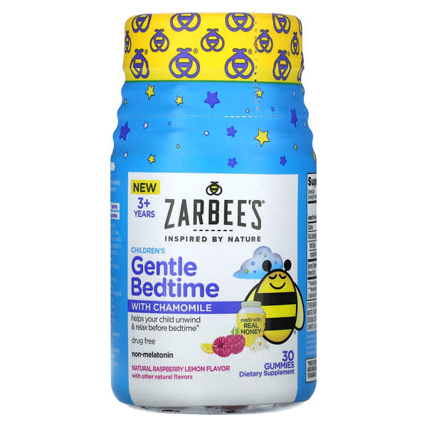 Zarbee's, Children's Gentle Bedtime with Chamomile, 3+ Years, Natural Raspberry Lemon, 30 Gummies