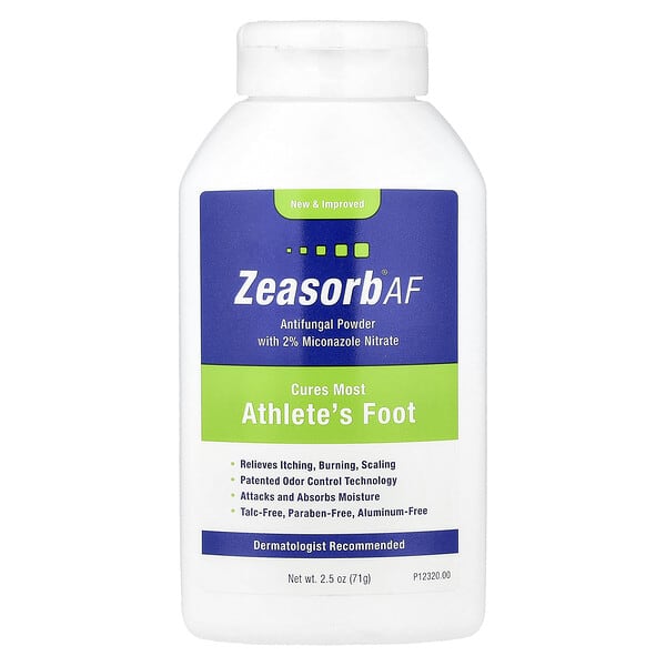 Zeasorb, AF, 마이크로나졸 니트레이트 2%가 함유된 항진균 분말, 71g(2.5oz)