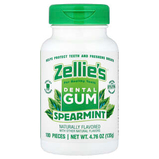 Zellie's, Dental Gum, Spearmint, 100 Pieces