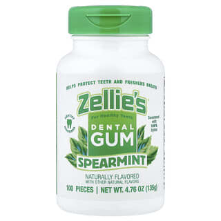 Zellie's, Dental Gum, Spearmint, 100 Pieces