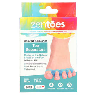ZenToes, разделители пальцев, синие, 1 пара