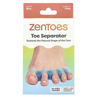 ZenToes, Разделитель для пальцев ног, универсальный, синий, 1 пара