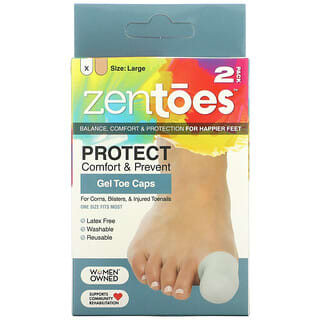 ZenToes, كبسولات جل لأصابع القدم ، كبيرة ، رمادية ، عبوتان