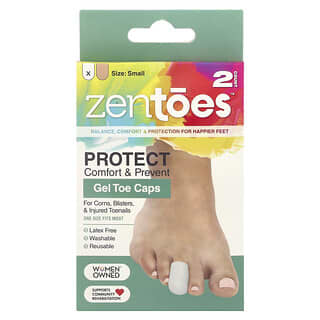 ZenToes, ジェルトゥキャップ、小、グレー、2個