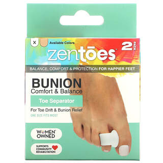 ZenToes, فاصل أصابع القدمين ، راحة وتوازن الورم ، مقاس واحد يناسب معظم الأشخاص ، عبوتان