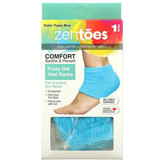 ZenToes, 毛絨膠底跟襪，毛絨藍色，1 雙