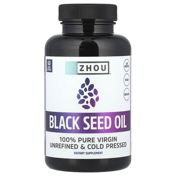 Zhou Nutrition Black Seed Oil, 60 Veggie Capsules