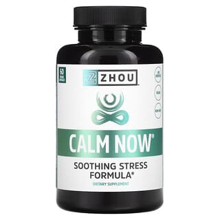Zhou Nutrition, Calm Now, Beruhigende Formel für Stress, 60 pflanzliche Kapseln