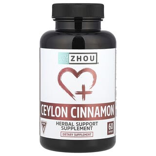 Zhou Nutrition, Canela do Ceilão, 1.200 mg, 60 Cápsulas (600 mg por Cápsula)