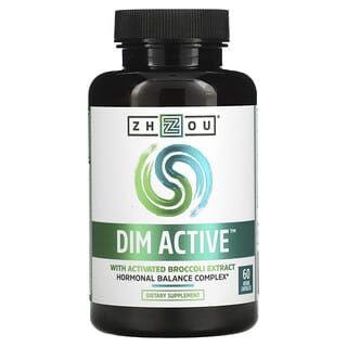 Zhou Nutrition, DIM Active ส่วนผสมเพื่อความสมดุลของฮอร์โมน บรรจุแคปซูลผัก 60 แคปซูล