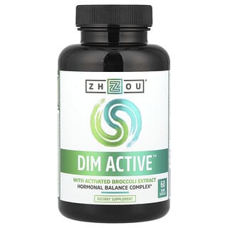 Zhou Nutrition, DIM Active™ z aktywnym ekstraktem z brokułów, 60 kapsułek roślinnych