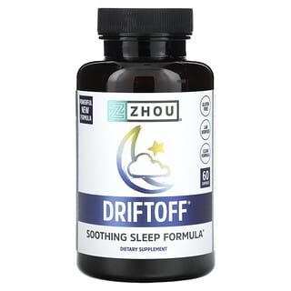 Zhou Nutrition, Driftoff, Fórmula Calmante para Sono, 60 Cápsulas