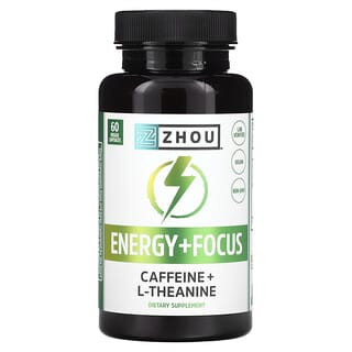 Zhou Nutrition, Energy + Focus, 60 cápsulas vegetales