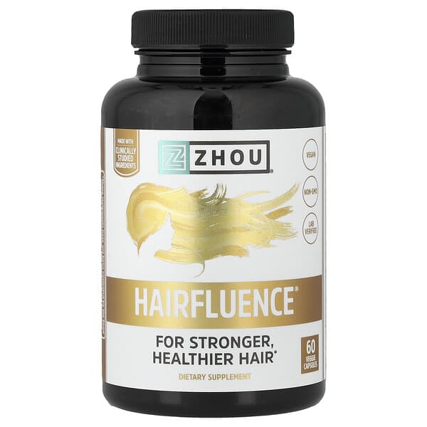 Zhou Nutrition, 헤어플루언스, 프리미엄 모발 성장 포뮬라, 60 야채 캡슐