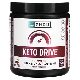 Zhou Nutrition, Keto Drive‏، Revved ، الكرز الأسود ، 9.2 أونصة (263 جم)