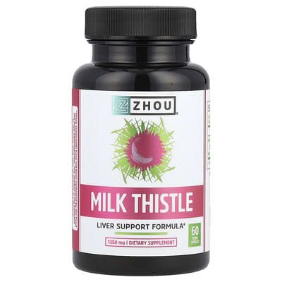 Zhou Nutrition, Milk Thistle, 60 Vegetarian Capsules (450 mg per capsule)