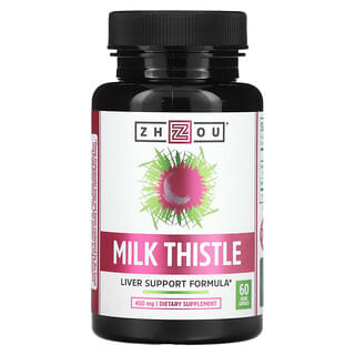 Zhou Nutrition, Milk Thistle, Liver Support Formula, 450 mg, 60 Veggie Capsules