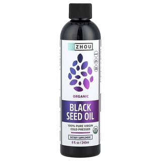 Zhou Nutrition, Aceite de semilla negra virgen 100% puro, orgánico, prensado en frío, 240 ml (8 oz. Líq.)