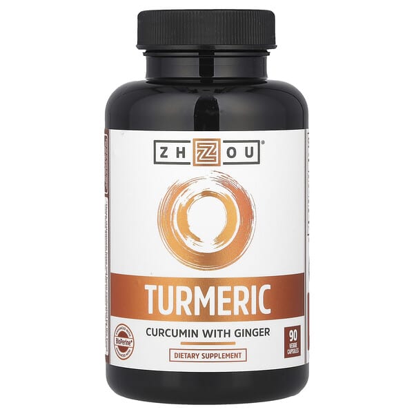 Turmeric, Curcumin with Ginger, 90 Veggie Capsules