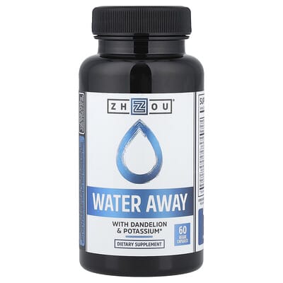 Zhou Nutrition, Water Away, with Dandelion and Potassium, 60 Capsules