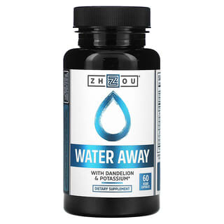 Zhou Nutrition‏, Water Away עם שן הארי ואשלגן, 60 כמוסות צמחיות