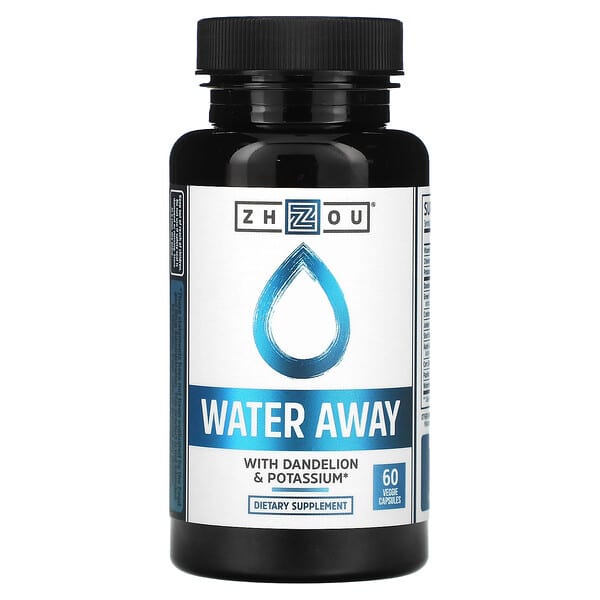 Zhou Nutrition, Water Away（ウォーターアウェイ）、タンポポ＆カリウム配合、60粒