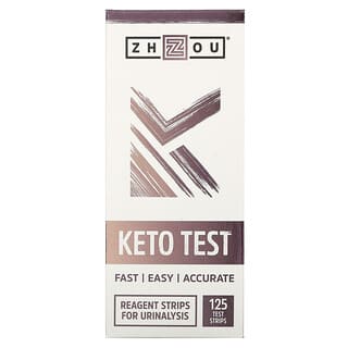 Zhou Nutrition, Keto Test, Teststreifen zur Bestimmung der Ketose, 125 Teststreifen
