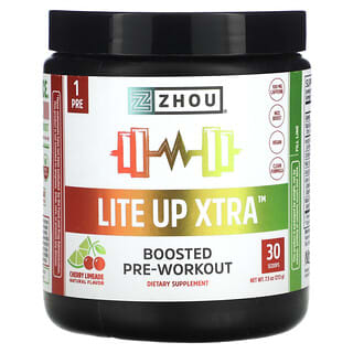 Zhou Nutrition, Lite Up Xtra, Preentrenamiento potenciado, Limada de cereza, 213 g (7,5 oz)