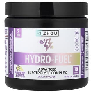 Zhou Nutrition, Hydro-Fuel™, Σύνθετο Σύμπλεγμα Ηλεκτρολυτών, Λεμονάδα με Φρούτα του Πάθους, 154 γρ.