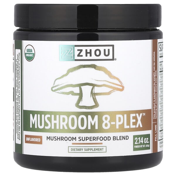 Mushroom 8-Plex™ Powder, Unflavored, 2.14 oz (60 g)