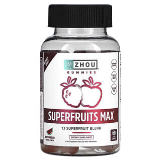 Zhou Nutrition, Superfruits Max, Wassermelone, 60 vegane Fruchtgummis