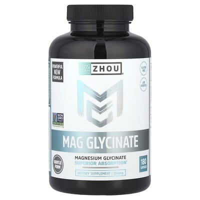Zhou Nutrition, Magnesium Glycinate, 180 Capsules