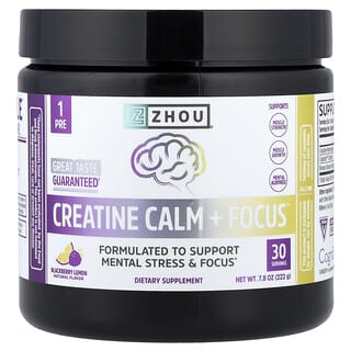 Zhou Nutrition, Kreatin Calm + Focus, Brombær Citron, 222 g