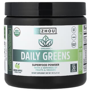 Zhou Nutrition, Organic Daily Greens, Green Apple, 5 oz (141.9 g)