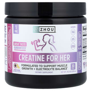Zhou Nutrition, Kreatin til hende, litchi-citron, 291 g