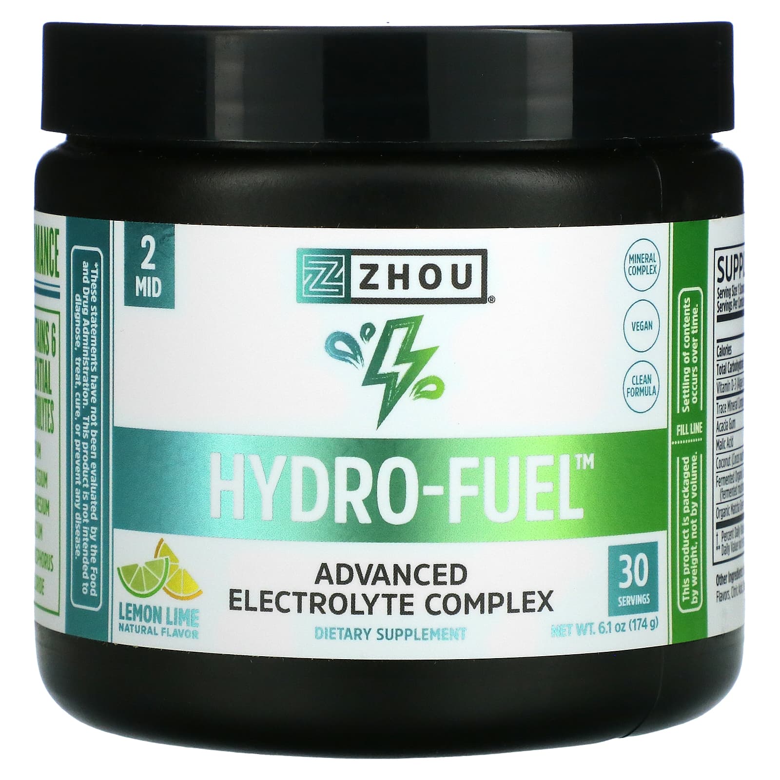 Zhou Nutrition, HydroFuel, Advanced Electrolyte Complex, Lemon Lime, 6