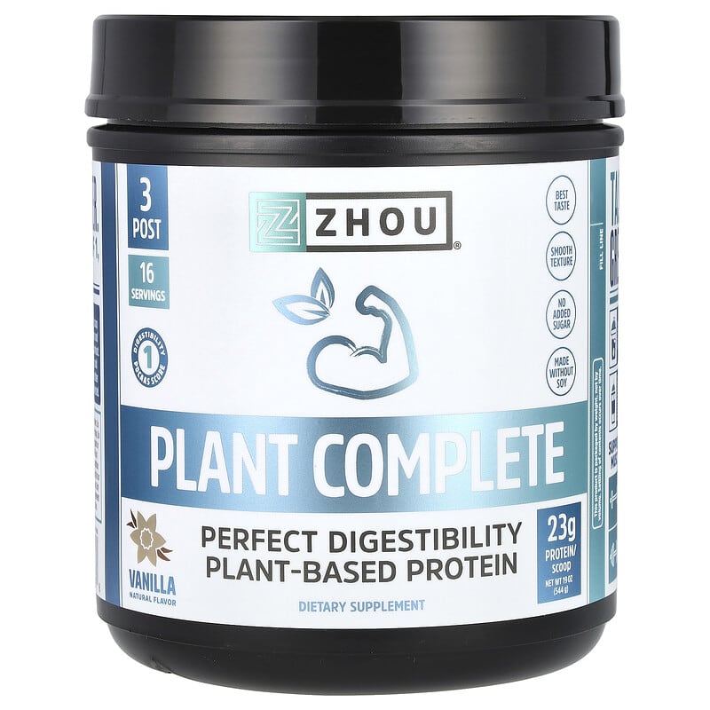 Plant Complete, Perfect Digestibility Plant-Based Protein, Vanilla, 19 oz  (544 g)