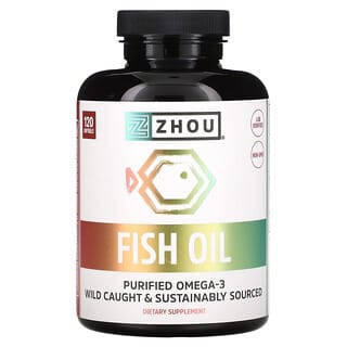 Zhou Nutrition, أقراص زيت السمك Fish Oil الهلامية، 120 قرص