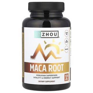 Zhou Nutrition, 마카 뿌리, 1,000mg, 베지 캡슐 120정(캡슐 1정당 500mg)