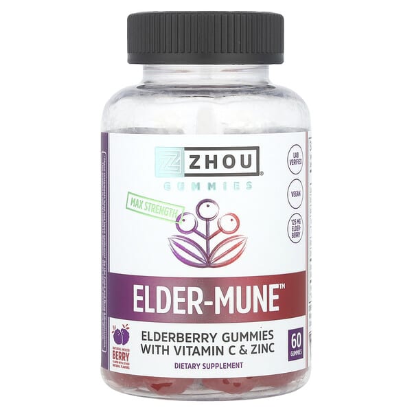 Elder-Mune™, Max Strength, Natural Mixed Berry, 60 Gummies