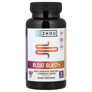 Zhou Nutrition, Bloat Blast+, 30 veganske kapsler