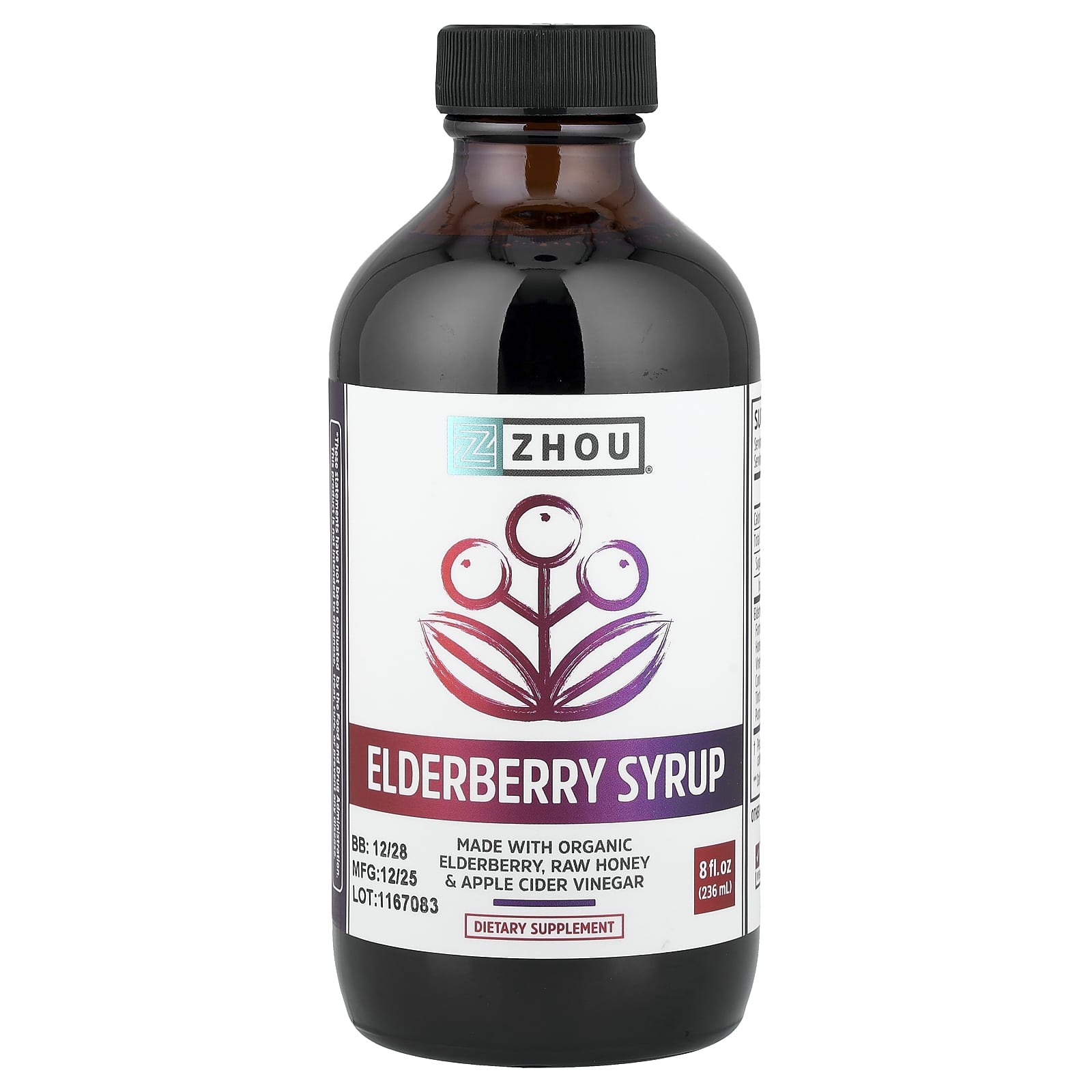 Zhou Nutrition Elderberry Syrup – Elderberry Syrup – 236 ml de Zhou Nutrition
